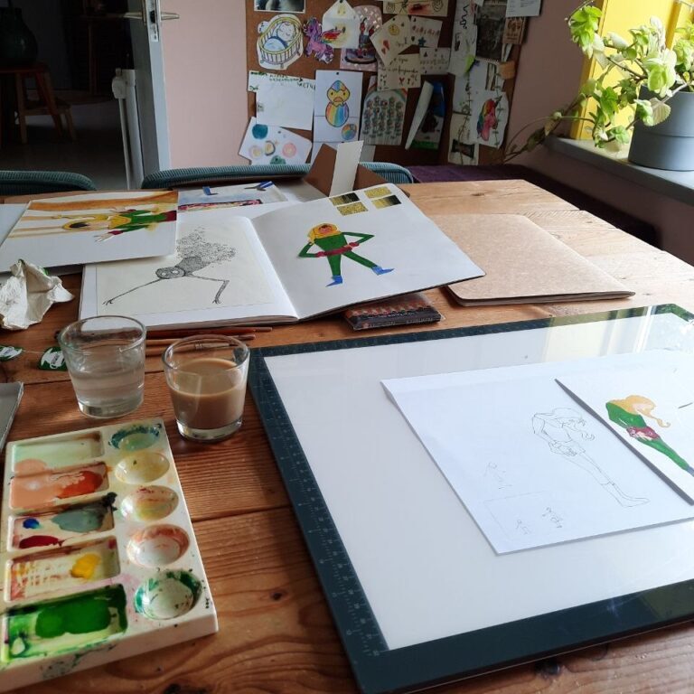 Werktafel-gouache